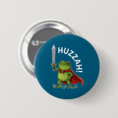 Badge Rond 5 Cm Huzzah Frog Knight Funny Sword Meme Frog Quote Men (Devant & derrière)