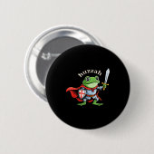 Badge Rond 5 Cm Huzzah Frog Knight Funny Sword Meme Quote Medieval (Devant & derrière)