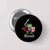 Badge Rond 5 Cm Huzzah Frog Knight Funny Sword Meme Quote Medieval (Devant & derrière)