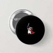 Badge Rond 5 Cm Huzzah Raccoon Knight Funny Sword (Devant & derrière)
