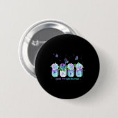 Badge Rond 5 Cm Hydrangea Fleur Butterfly Suicide Prevention Awar (Devant & derrière)