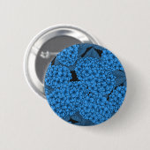 Badge Rond 5 Cm Hydrangée bleue (Devant & derrière)