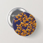 Badge Rond 5 Cm hydrangée orange et marine (Devant & derrière)