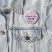 Badge Rond 5 Cm Hydrangée rose douce Mariage floral (En situation)