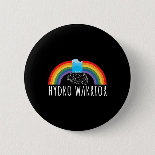 Badge Rond 5 Cm Hydro Warrior Hydrocéphalie Sensibilisation Cervea (Devant)