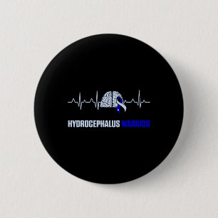 Badge Rond 5 Cm Hydrocéphalie Survivor Heartbeat Awareness Guerrie