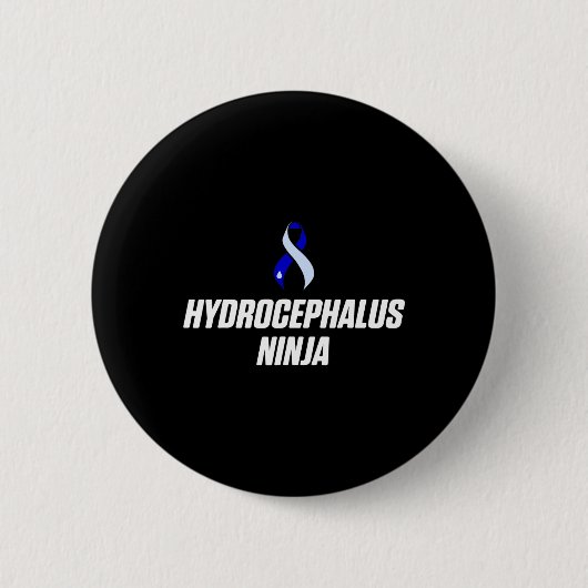 Badge Rond 5 Cm Hydrocéphalie Survivor Ninja Sensibilisation Guerr (Devant)