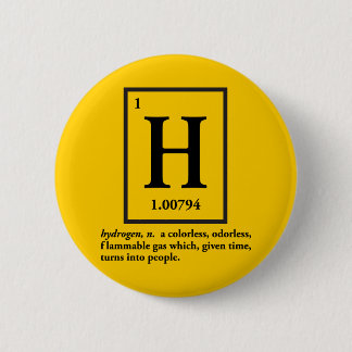 Badge Rond 5 Cm hydrogène - un gaz qui se transforme en personnes