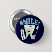 Badge Rond 5 Cm Hygiéniste dentaire de dentiste (Devant & derrière)