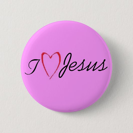 Badge Rond 5 Cm I <3 Jésus (Devant)