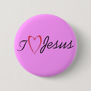 Badge Rond 5 Cm I <3 Jésus