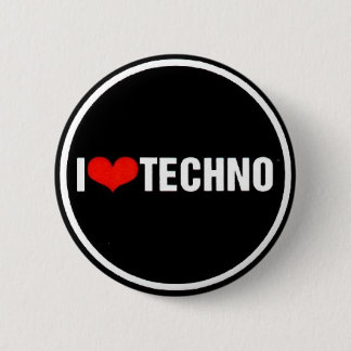 Badge Rond 5 Cm I<3 techno
