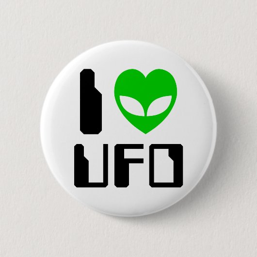 Badge Rond 5 Cm I Alien Heart UFO (Devant)