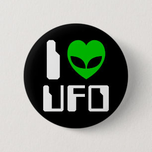 Badge Rond 5 Cm I Alien Heart UFO
