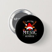 Badge Rond 5 Cm I Am The Music Reindeer Christmas Family (Devant & derrière)