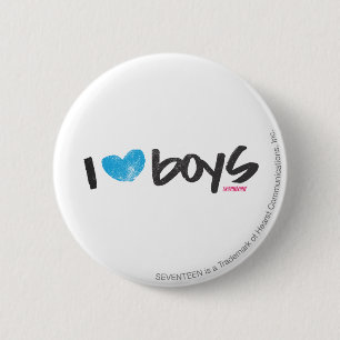 Badge Rond 5 Cm I Aqua de garçons de coeur