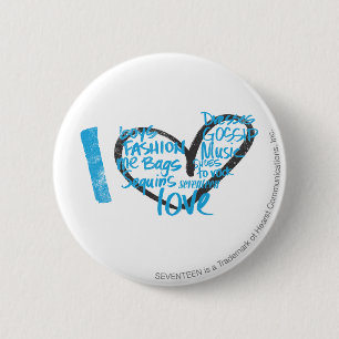 Badge Rond 5 Cm I Aqua de graffiti de coeur