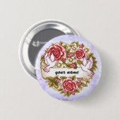 Badge Rond 5 Cm I Bouton Coeur Mariage de mer (Devant & derrière)