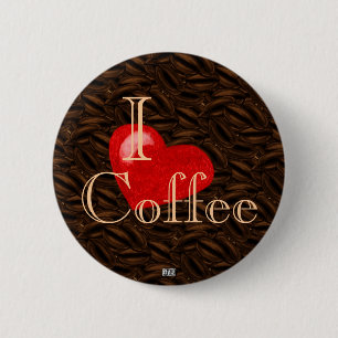 Badge Rond 5 Cm I bouton de café de coeur