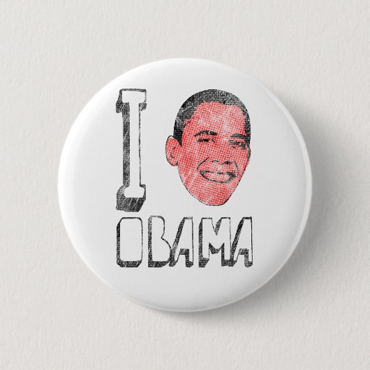 Badge Rond 5 Cm I boutons d'Obama de coeur (Devant)