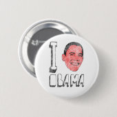 Badge Rond 5 Cm I boutons d'Obama de coeur (Devant & derrière)