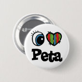 Badge Rond 5 Cm I Coeur (Amour) Peta (Devant & derrière)