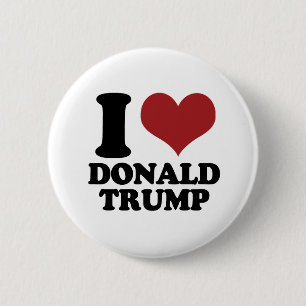 Badge Rond 5 Cm I coeur Donald Trump