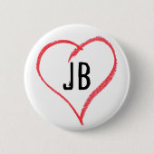 Badge Rond 5 Cm I coeur JB (Devant)