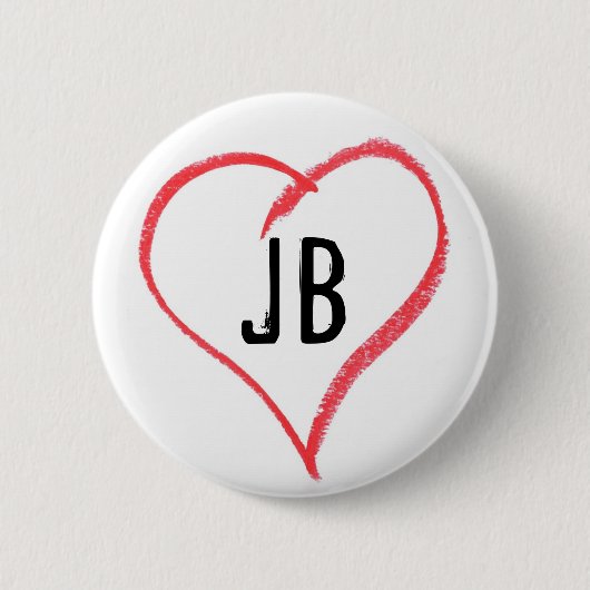 Badge Rond 5 Cm I coeur JB (Devant)