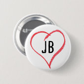 Badge Rond 5 Cm I coeur JB (Devant & derrière)