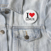 Badge Rond 5 Cm I coeur Linux (En situation)