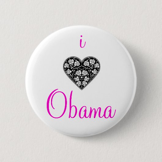 BADGE ROND 5 CM I "COEUR" OBAMA ! (Devant)