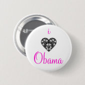 BADGE ROND 5 CM I "COEUR" OBAMA ! (Devant & derrière)