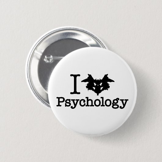 Badge Rond 5 Cm I Coeur (Rorschach Inkblot) Psychologie (Devant & derrière)