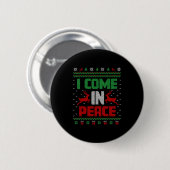 Badge Rond 5 Cm I Come In Peace Couple Matching Ugly Christmas Swe (Devant & derrière)