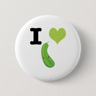 Badge Rond 5 Cm I courgette de coeur
