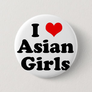 Badge Rond 5 Cm I filles d'Asiatique de coeur