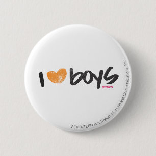 Badge Rond 5 Cm I garçons de coeur oranges