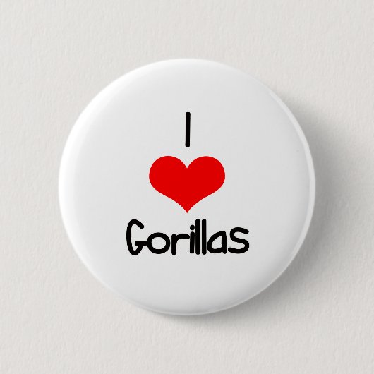 Badge Rond 5 Cm I gorilles de coeur (amour) (Devant)