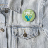 Badge Rond 5 Cm I got My Covid-19 Vaccine - green blue (En situation)