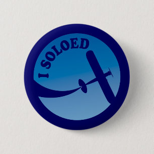Badge Rond 5 Cm I graphique de Soloed et d'avion