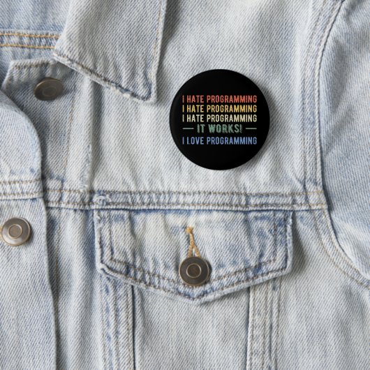 Badge Rond 5 Cm I Hate Programming - Funny Programmer I (En situation)