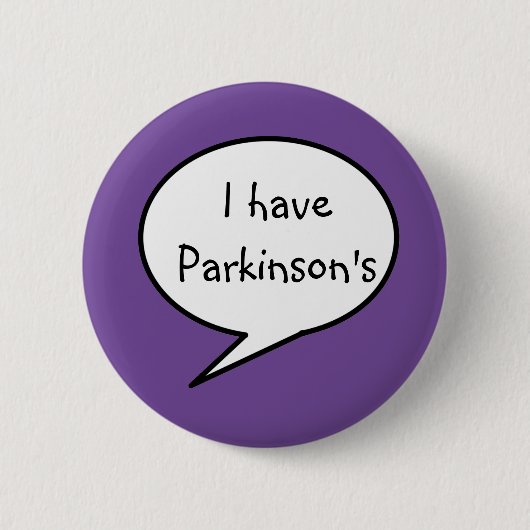 Badge Rond 5 Cm I have Parkinson's, awareness purple disability, (Devant)