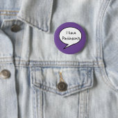 Badge Rond 5 Cm I have Parkinson's, awareness purple disability, (En situation)
