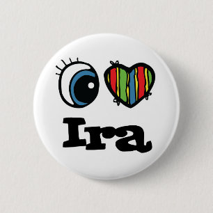 Badge Rond 5 Cm I Heart (Amour) Ira