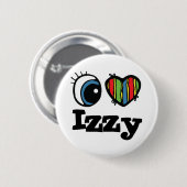 Badge Rond 5 Cm I Heart (Amour) Izzy (Devant & derrière)