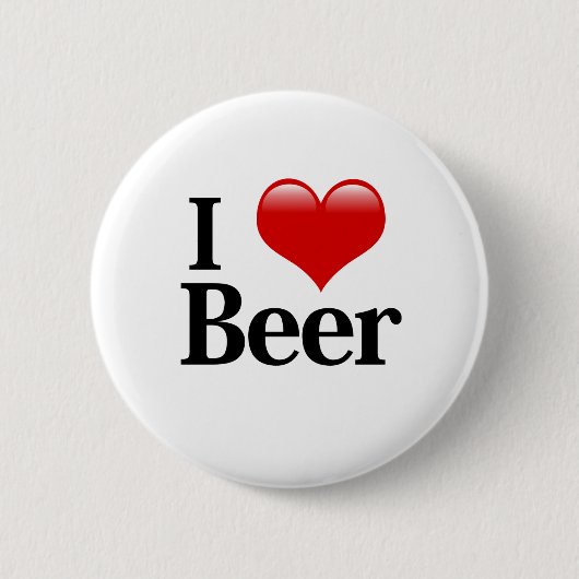 Badge Rond 5 Cm I Heart Beer (Devant)
