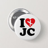 Badge Rond 5 Cm I Heart JC (Devant & derrière)