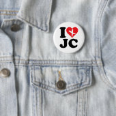 Badge Rond 5 Cm I Heart JC (En situation)