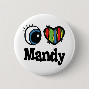 Badge Rond 5 Cm I Heart (Love) Mandy